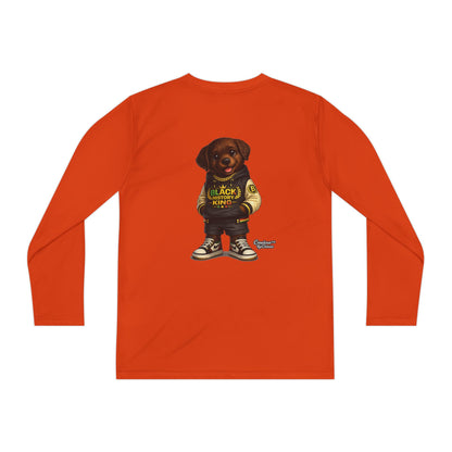 Youth Long Sleeve Tee — 'Lil Black Lab' Cute Puppy Graphic Shirt
