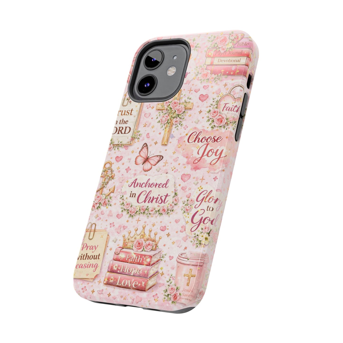 Anchored In Christ Phone Case | Christian floral iPhone Case