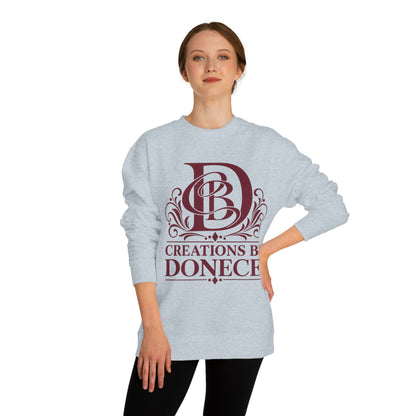 Crewneck Sweatshirt — Creations by Donece™ Burgundy Monogram Logo