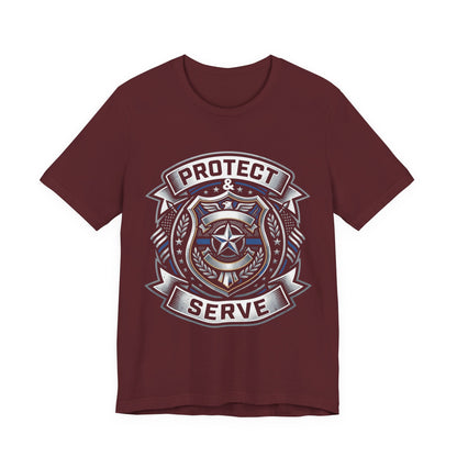 Protect & Serve T-Shirt — Police Badge Emblem Tee