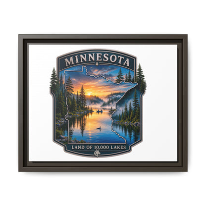 Minnesota Lakes Matte Canvas Print (Framed) — 'Land of 10,000 Lakes' Scenic Wall Art