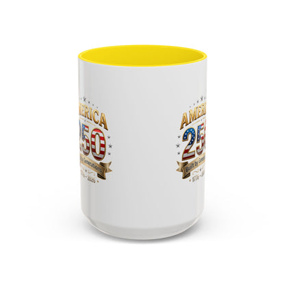 America 250 Coffee Mug — Patriotic 1776–2026 Anniversary Accent Mug