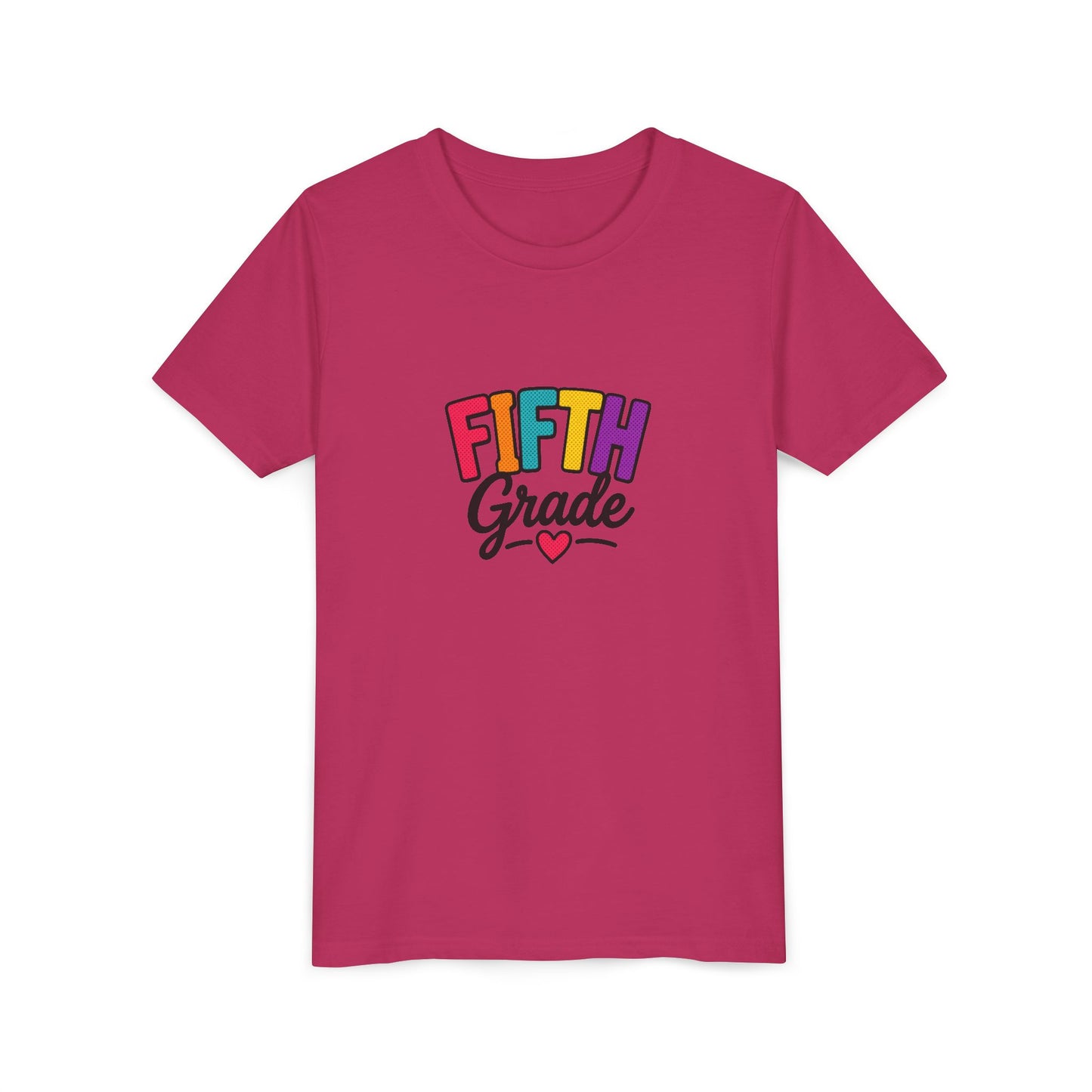 Fifth Grade Kids T‑Shirt – Colorful Back-to-School Tee with Heart