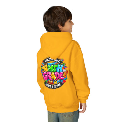 Kids' 4th Grade Hoodie – "Watch Out 4th Grade Here I Come" Colorful Back-to-School Sweatshirt