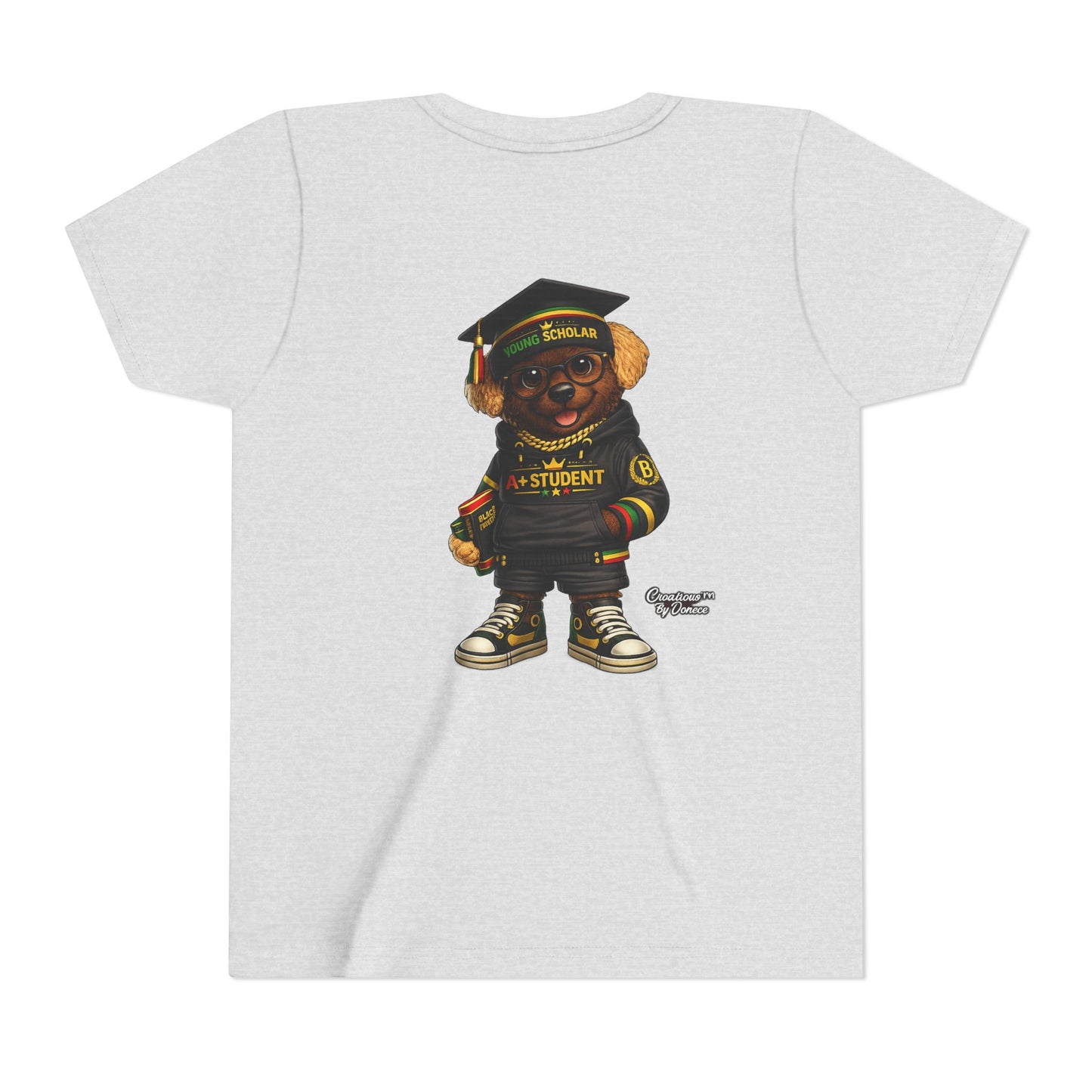 Youth Tee — Scholar Student Bear Graduation Graphic