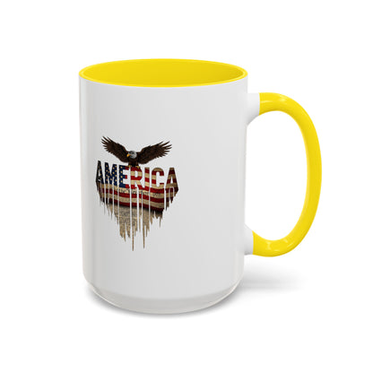 America Eagle Flag Accent Coffee Mug – Patriotic 11/15oz Ceramic