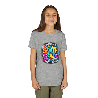Youth Tee — "Watch Out Sixth Grade Here I Come" Back-to-School Graphic Shirt