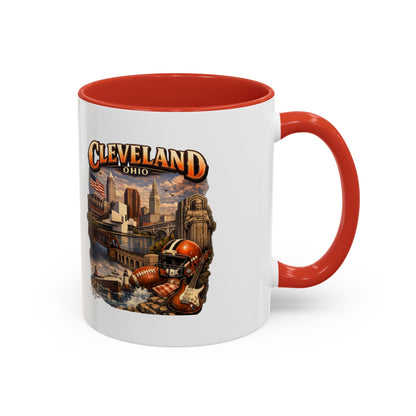 Cleveland Ohio Vintage Football Accent Coffee Mug (11/15oz)