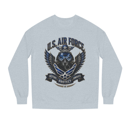 U.S. Air Force Skull Crewneck Sweatshirt — Defend Protect Dominate Tactical Pullover