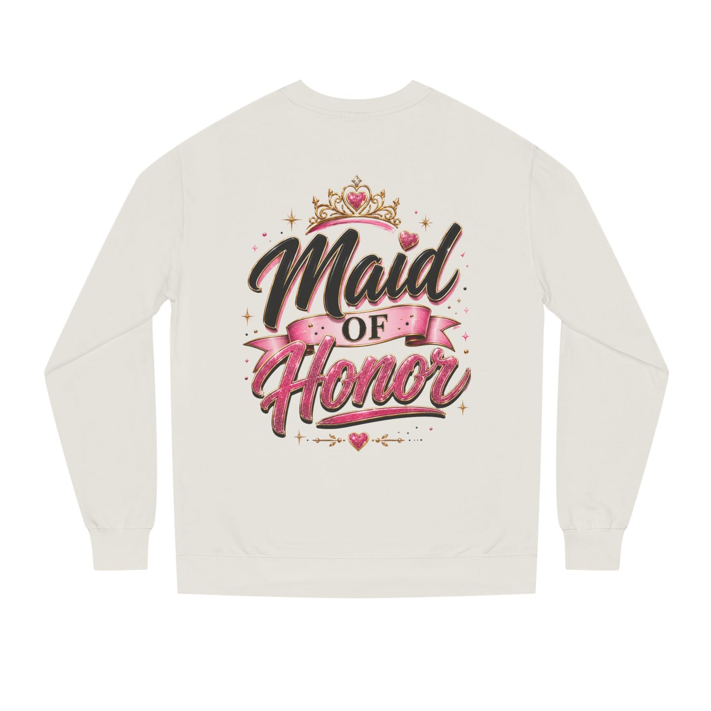 Maid of Honor Sweatshirt — Pink Script Bridal Party Crewneck