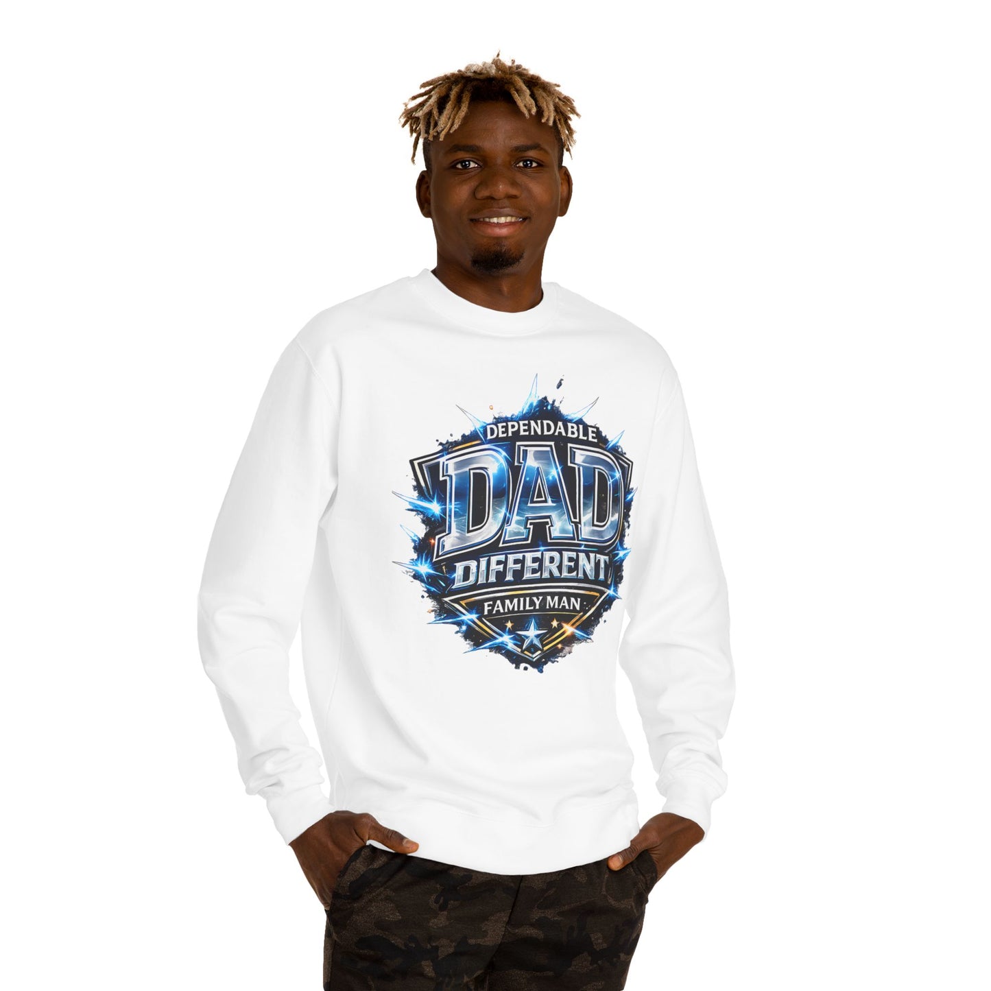 Dependable Dad Crewneck Sweatshirt - "Different Family Man" Graphic