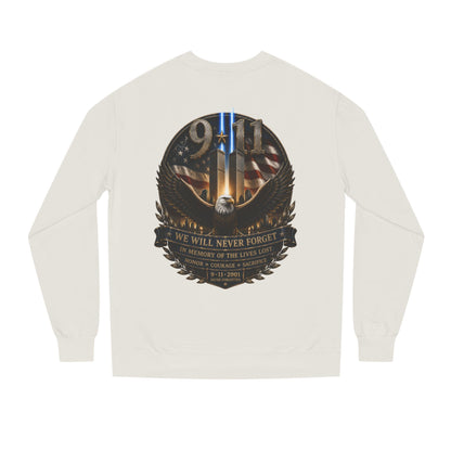 9/11 Memorial Sweatshirt — We Will Never Forget Tribute Crewneck