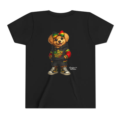 Youth Tee — Black History Queen Bear Graphic T-Shirt