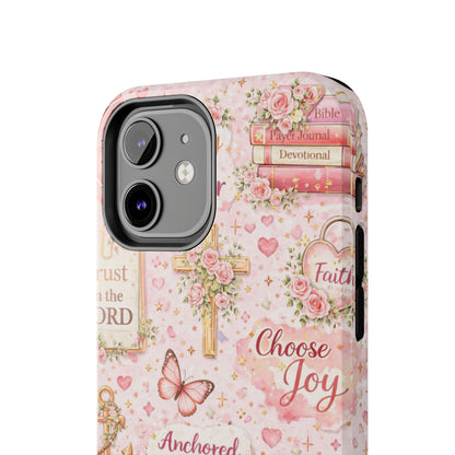 Anchored In Christ Phone Case | Christian floral iPhone Case