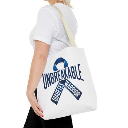 Diabetes Warrior Unbreakable Tote Bag – Blue Awareness Ribbon All-Over Print