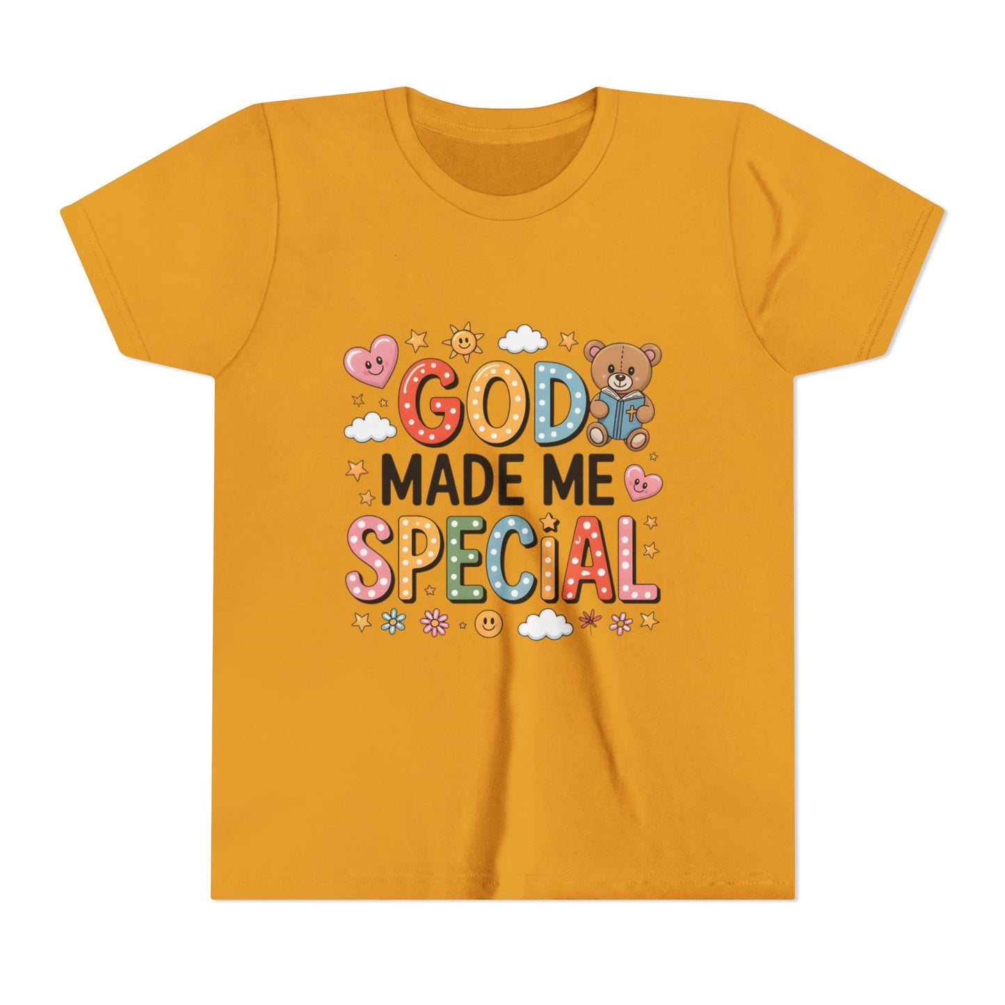 Youth Tee — "God Made Me Special" Cute Christian Kids T-Shirt