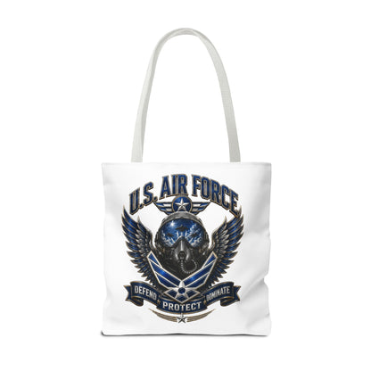 U.S. Air Force Emblem Tote Bag — Military Wings & Skull Design