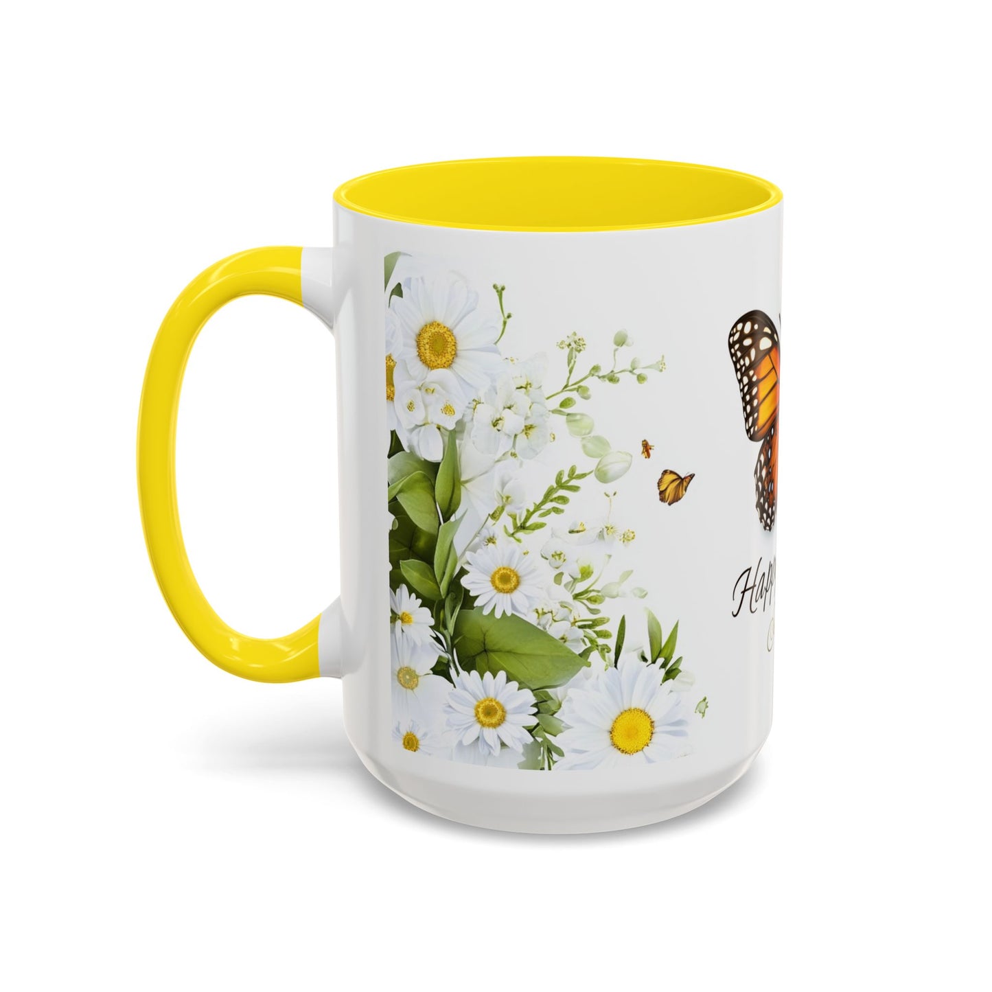 Mother's Day Butterfly Coffee Mug – 'Happy Mother's Day' Floral Accent Mug