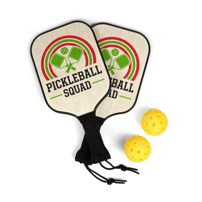 Pickleball Paddle Set — "Pickleball Squad" Design with Balls