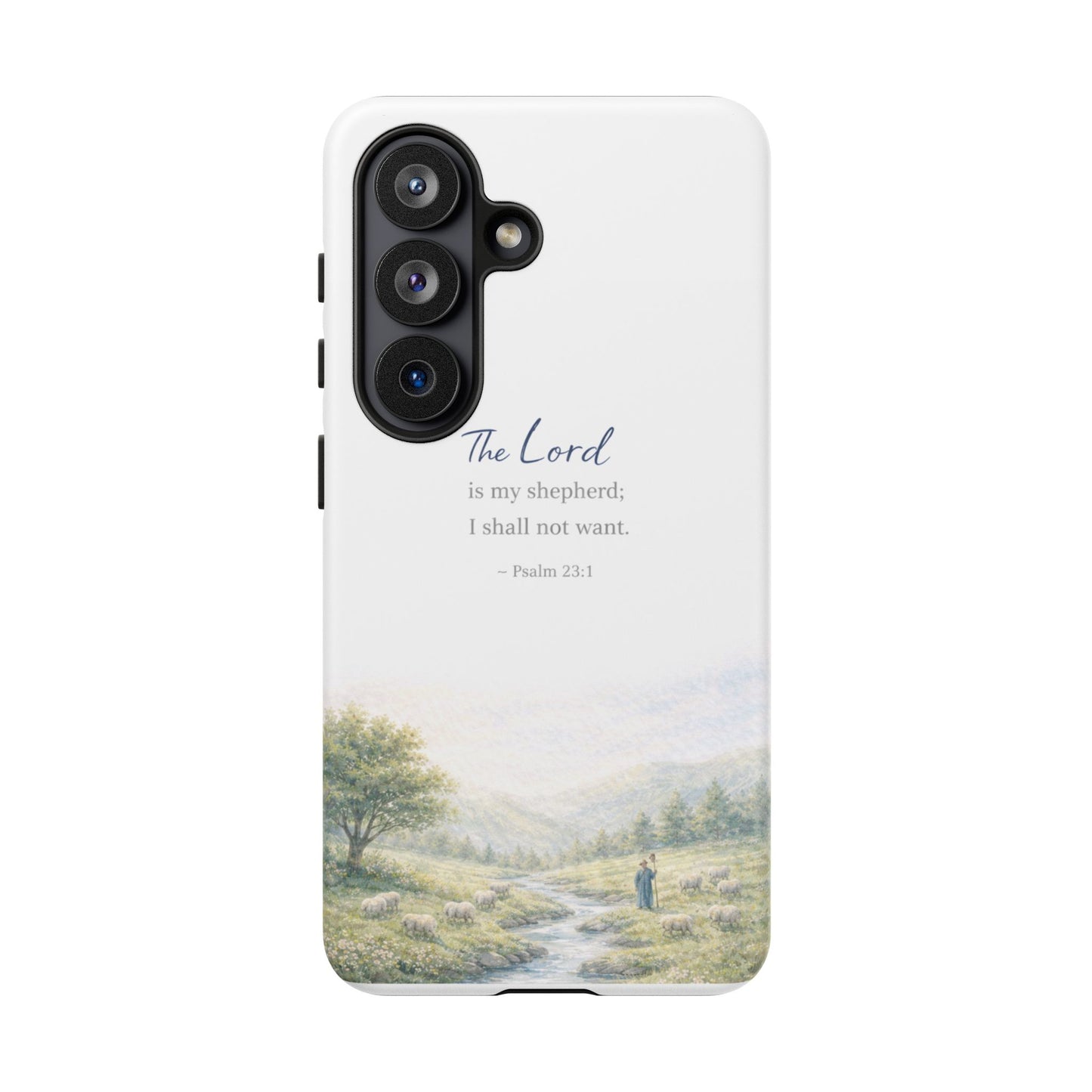 Psalm 23 'The Lord Is My Shepherd' Tough Phone Case — Christian Scripture iPhone Cover