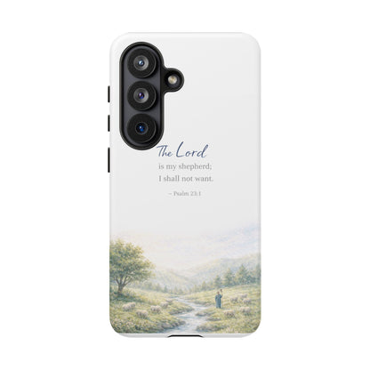 Psalm 23 'The Lord Is My Shepherd' Tough Phone Case — Christian Scripture iPhone Cover