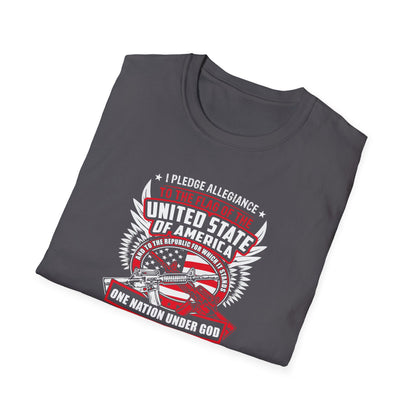 I Pledge Allegiance To the Flag of the of America The Reporlic for Which It Stands One Nation Under God Indivisible  With Liberty and Justice for All T-Shirt