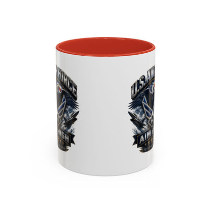 U.S. Air Force Accent Coffee Mug — Aim High Eagle Design (11/15 oz)