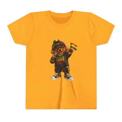Youth Tee — Kid Bear Black Lives Matter Rasta Flag Shirt