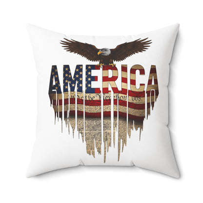 Patriotic Eagle "America" Flag Square Pillow