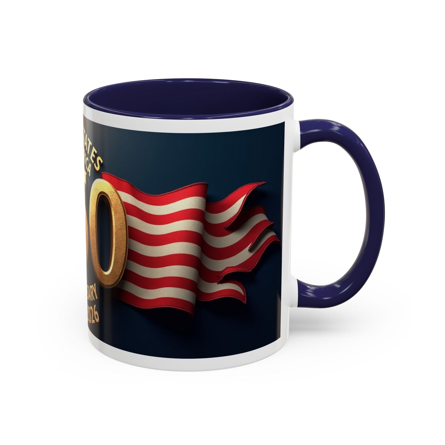 250th Anniversary Coffee Mug — United States of America 1776–2026 Patriotic Accent Mug