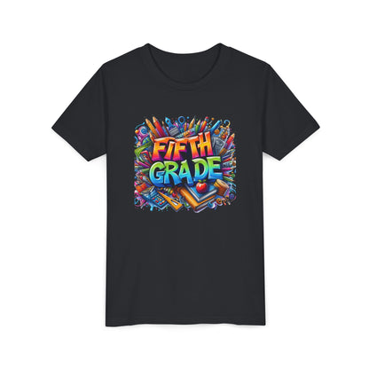 Fifth Grade Kid's Tee - Colorful School Supplies Back to School T-Shirt