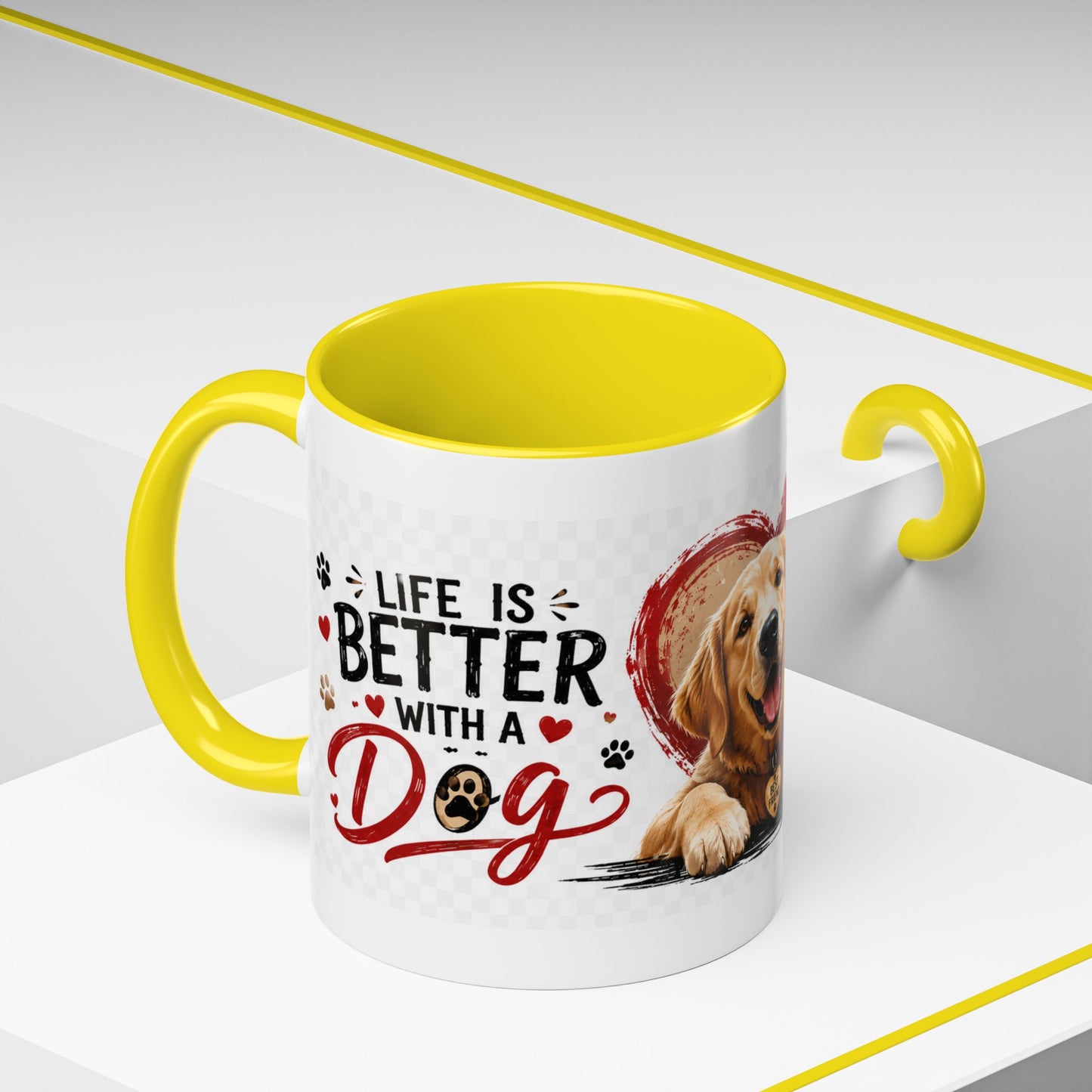 Pawsitive Vibes Coffee Mug - "Wag More, Worry Less" Dog Lover Accent Mug