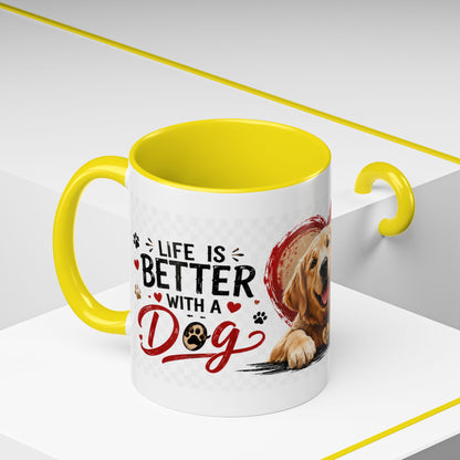 Pawsitive Vibes Coffee Mug - "Wag More, Worry Less" Dog Lover Accent Mug