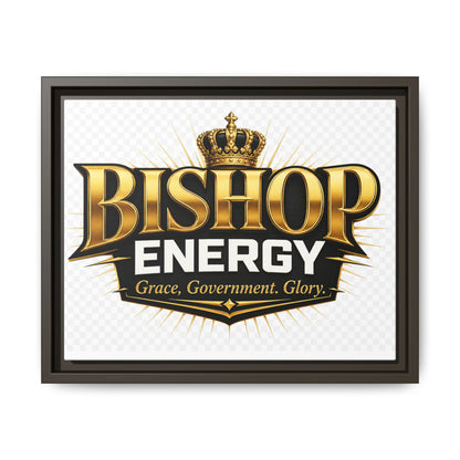Framed Canvas Art - "Bishop Energy" Gold Crown Logo (Matte)