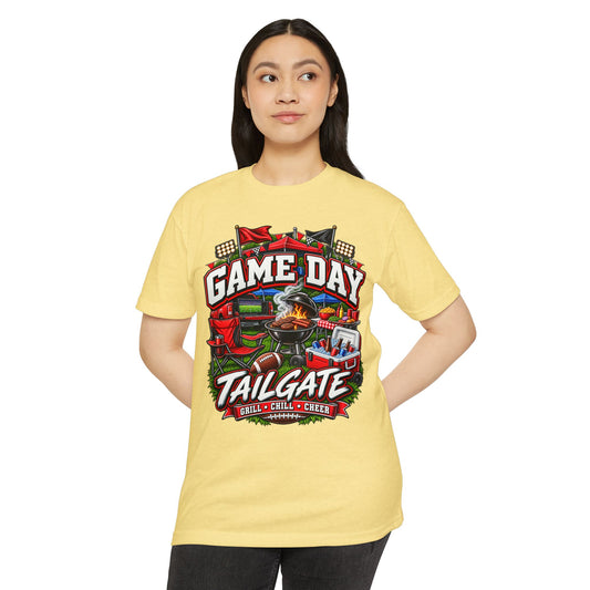 Game Day Tailgate T-Shirt — Grill, Chill & Cheer Football Tee