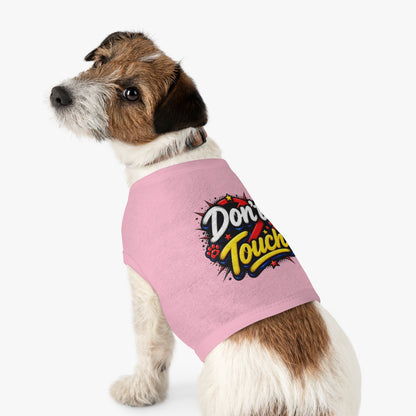 Pet Tank Top - "Don't Touch" Graphic Dog/Cat Shirt with Bold Paw Print Design