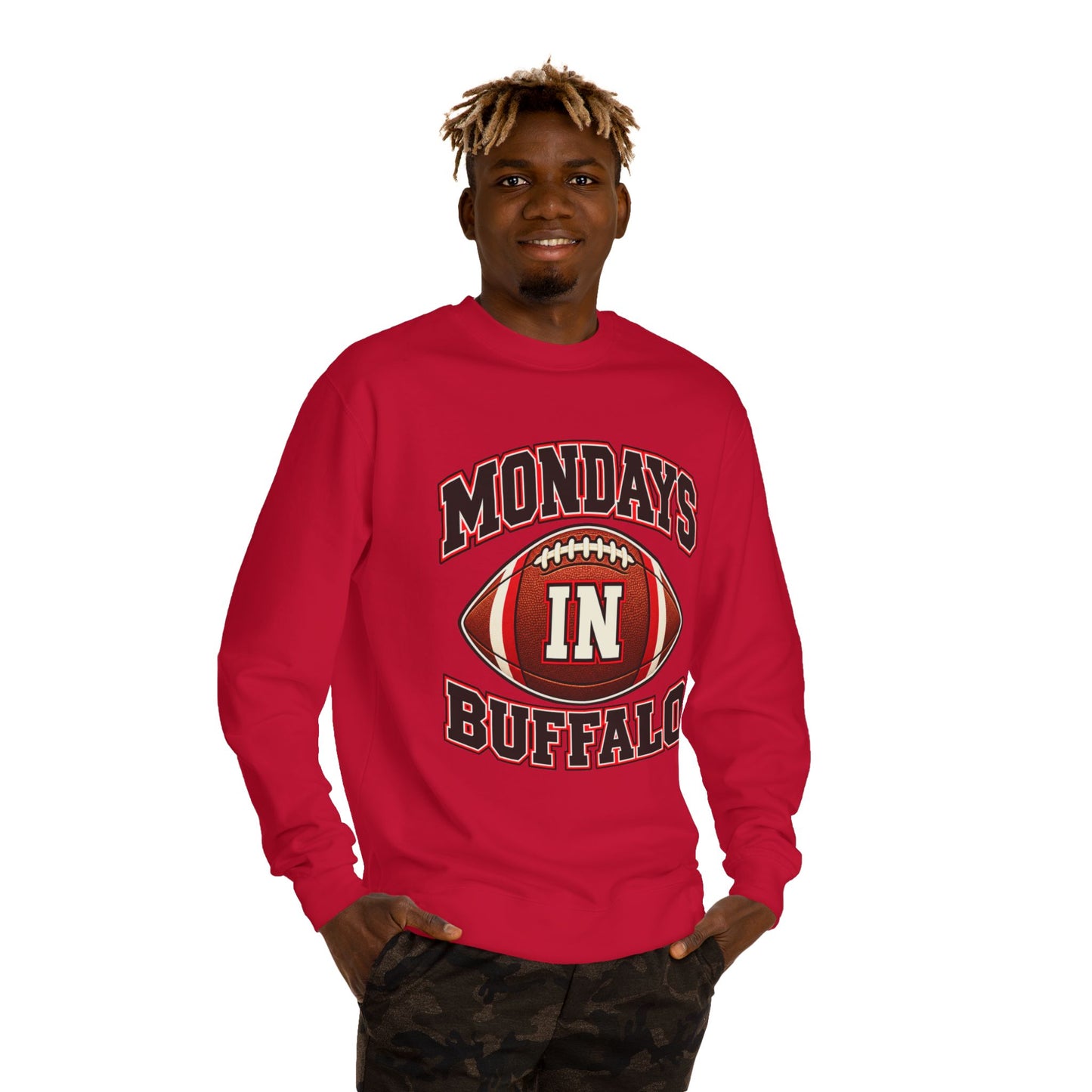 Football Sweatshirt — "Mondays in Buffalo" Crewneck