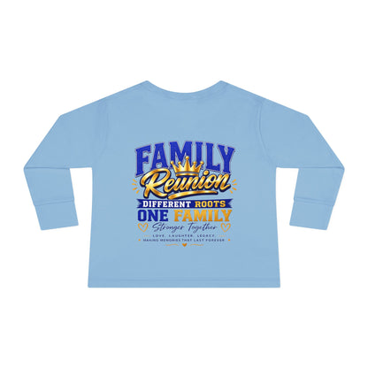 Family Reunion Toddler Long Sleeve Tee — "Different Roots One Family" Kids Shirt