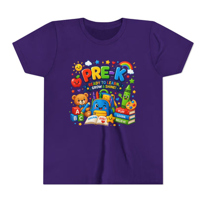 Pre-K Ready To Learn Kids T-Shirt — Colorful Preschool Back-to-School Tee
