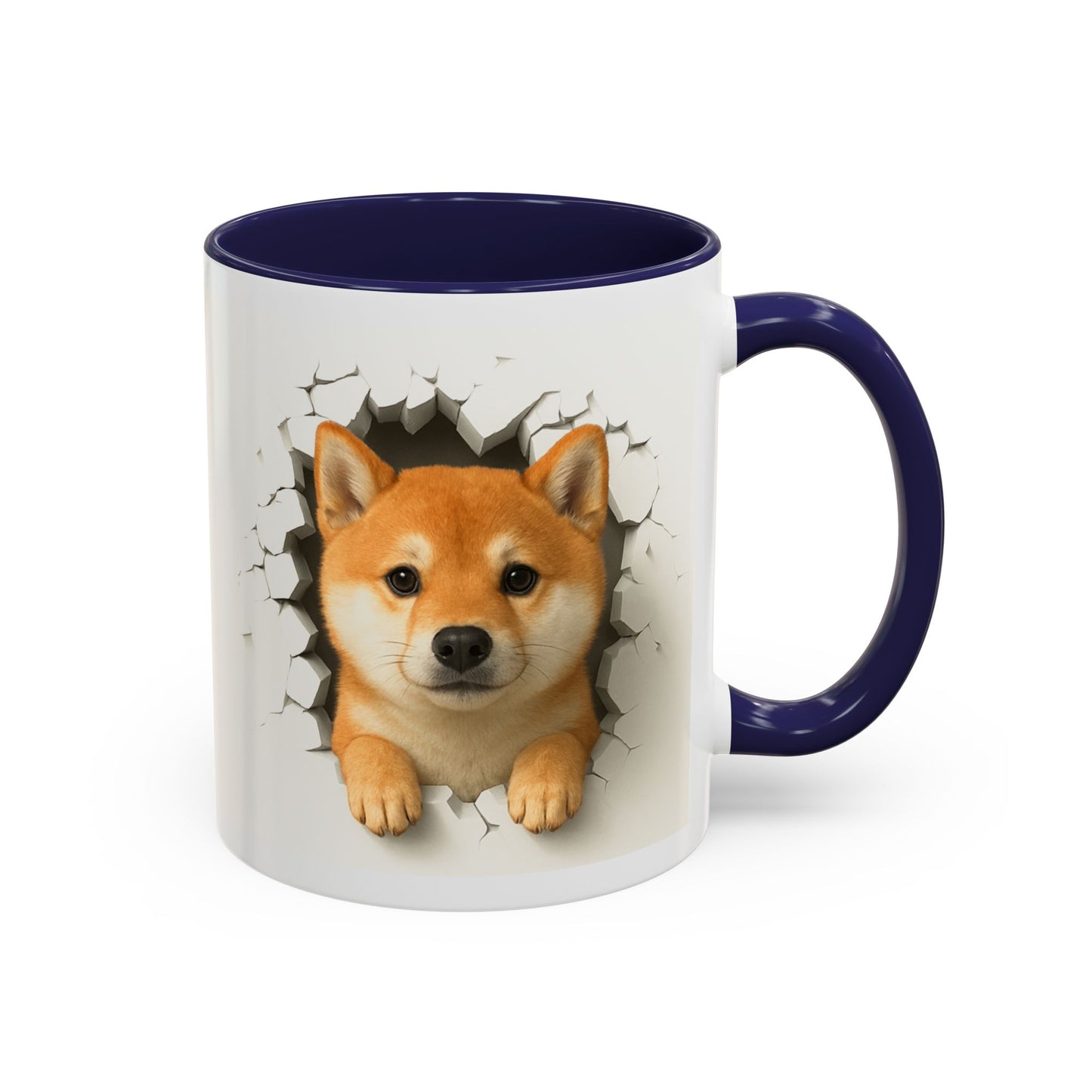 Shiba Inu Peeking Accent Coffee Mug – Cute Dog Lover Gift (11oz, 15oz)