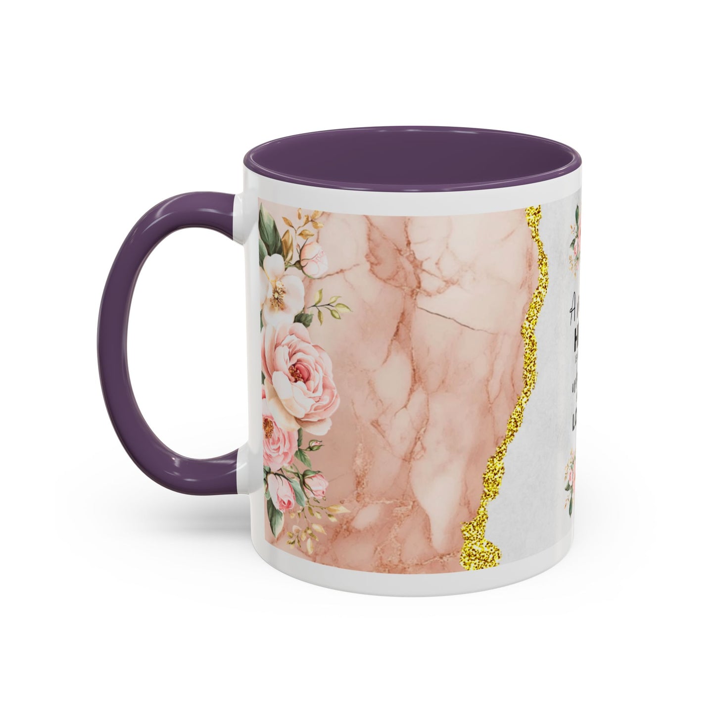 Mother's Heart Floral Accent Coffee Mug – “A Mother's Heart…Where Love Speaks the Loudest” (11/15oz)