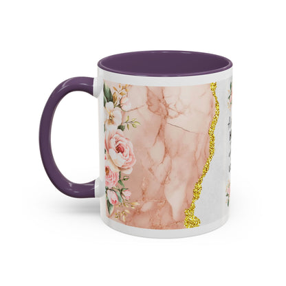 Mother's Heart Floral Accent Coffee Mug – “A Mother's Heart…Where Love Speaks the Loudest” (11/15oz)