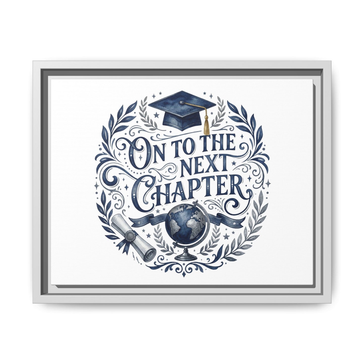 On to the Next Chapter Framed Canvas – Graduation Wall Art