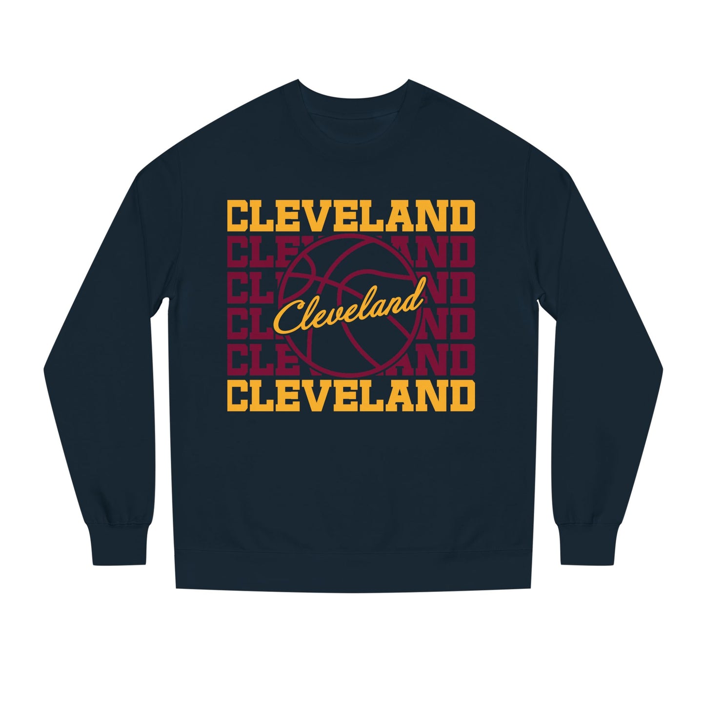 Cleveland Basketball Crewneck Sweatshirt – Retro Script Hoop Design