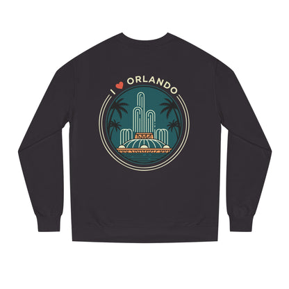 Orlando Fountain Crewneck Sweatshirt — Retro Palm Tree Cityscape