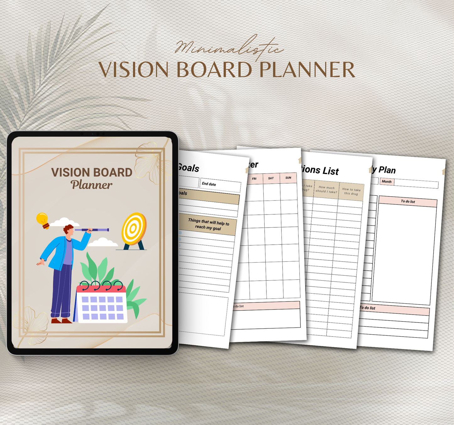 Vision Board Planner | Goal Setting & Manifestation Digital Planner