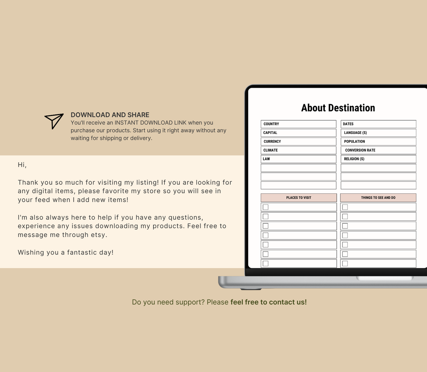 Digital Travel Planner | Editable Trip & Vacation Organizer