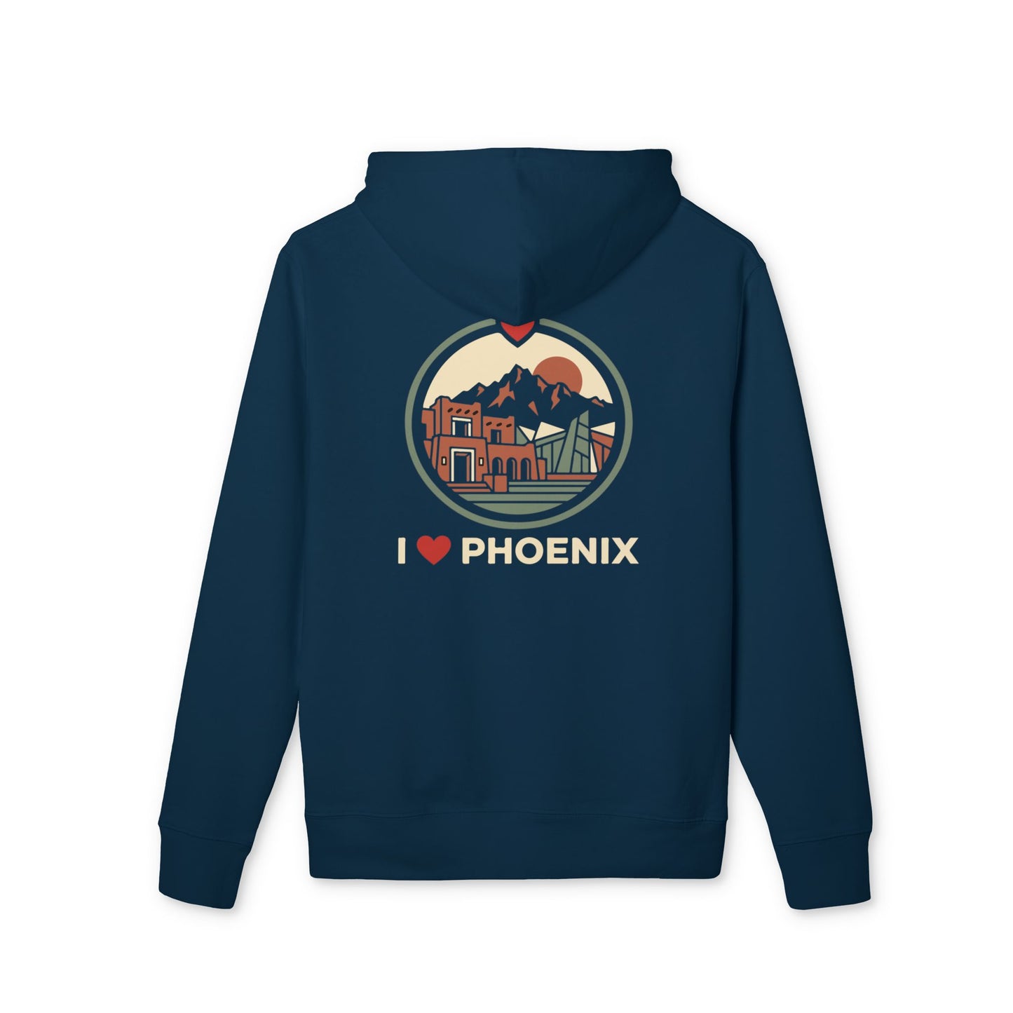 I Heart Phoenix Hoodie — Retro Cityscape Arizona Sweatshirt