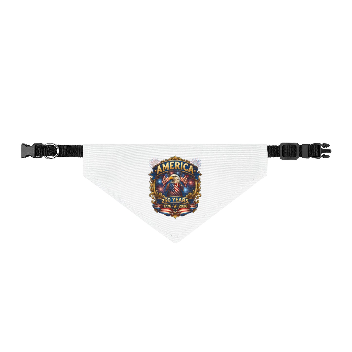 Clip-On Pet Bandana — Patriotic 'America The Beautiful' Dog Bandana Collar Attachment