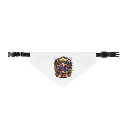 Clip-On Pet Bandana — Patriotic 'America The Beautiful' Dog Bandana Collar Attachment